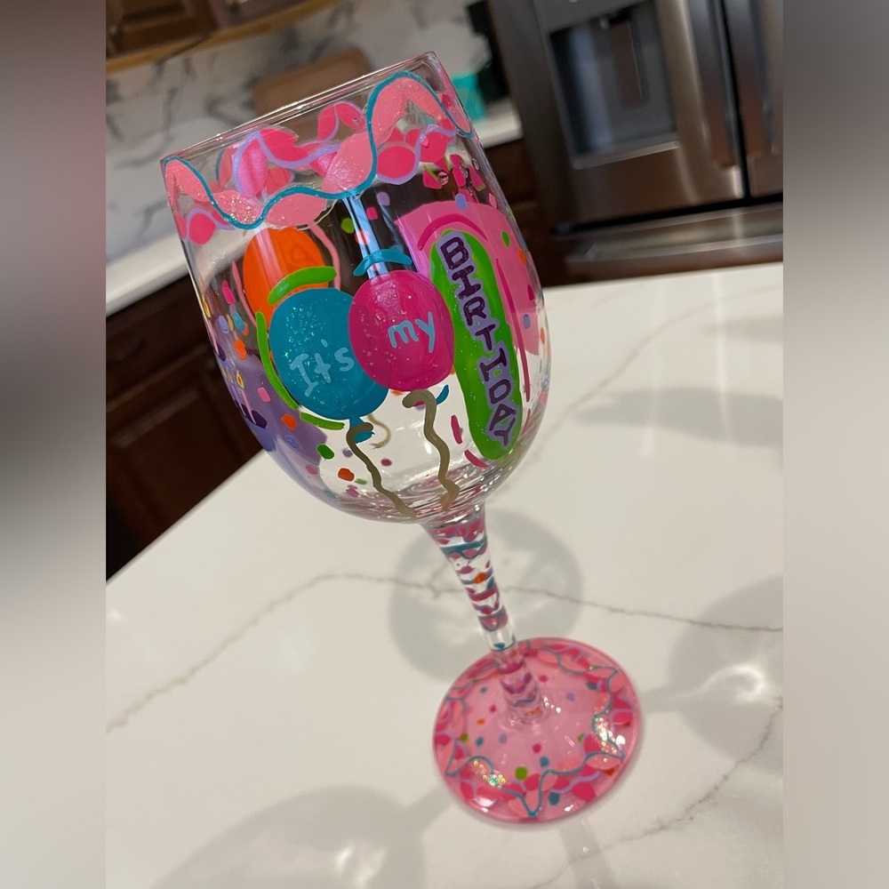 Lolita “it’s my birthday” wine glass